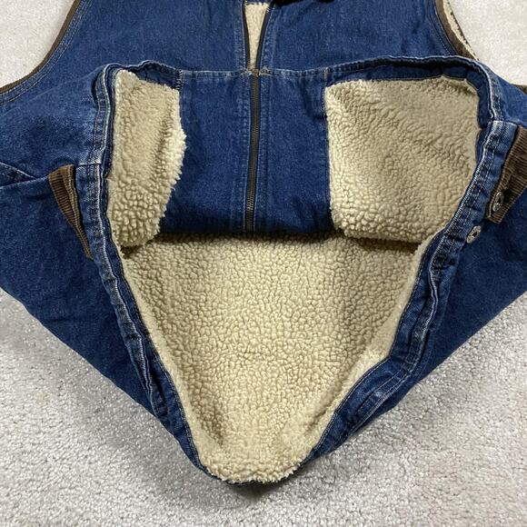 Wrangler Hero Vest Mens 2XL Blue Denim Sherpa Lined Zip WR380010 Workwear - Picture 2 of 7